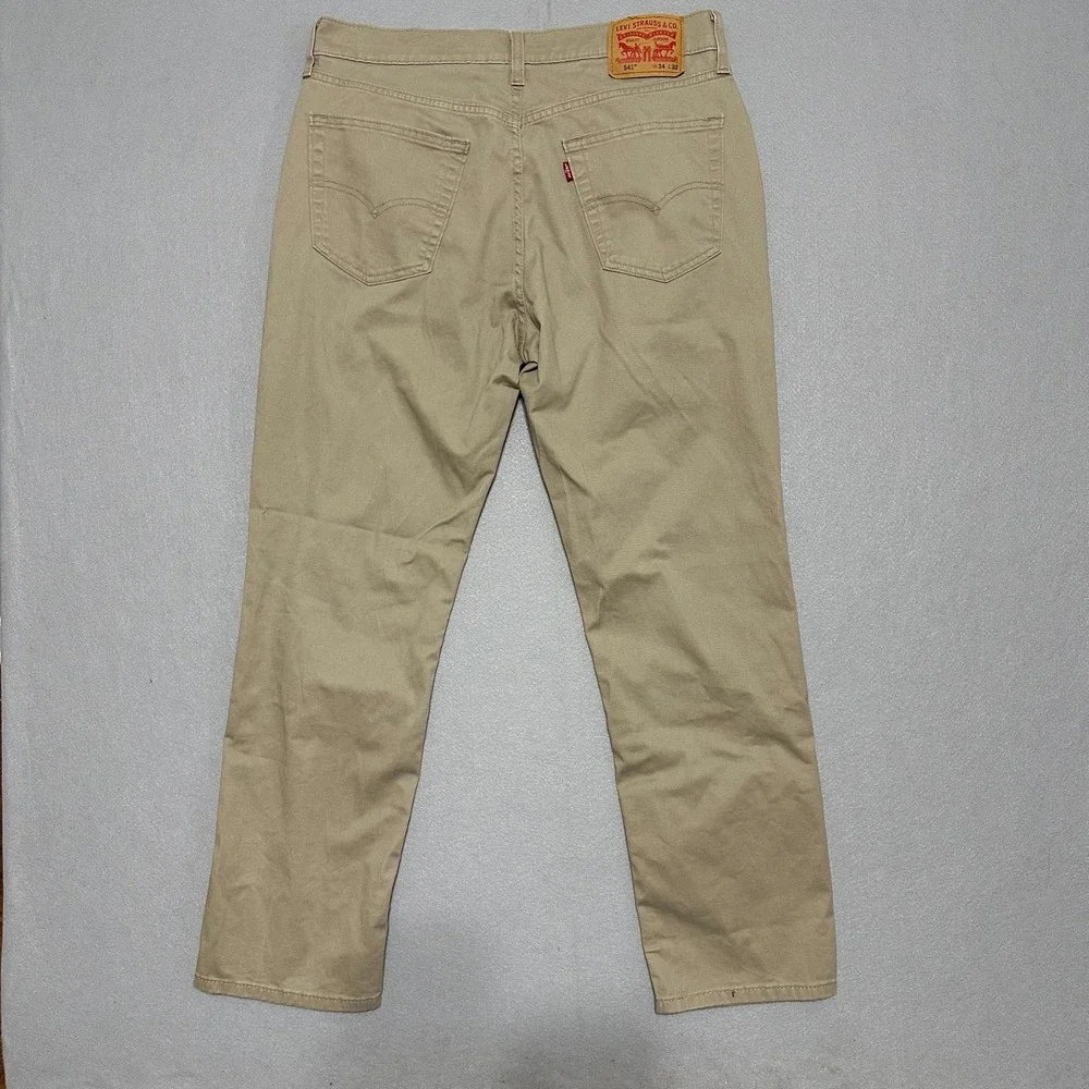 Levi's 541‎ Athletic Taper Pants Mens 34x32 Khaki Tan Chino Style 18181-0532